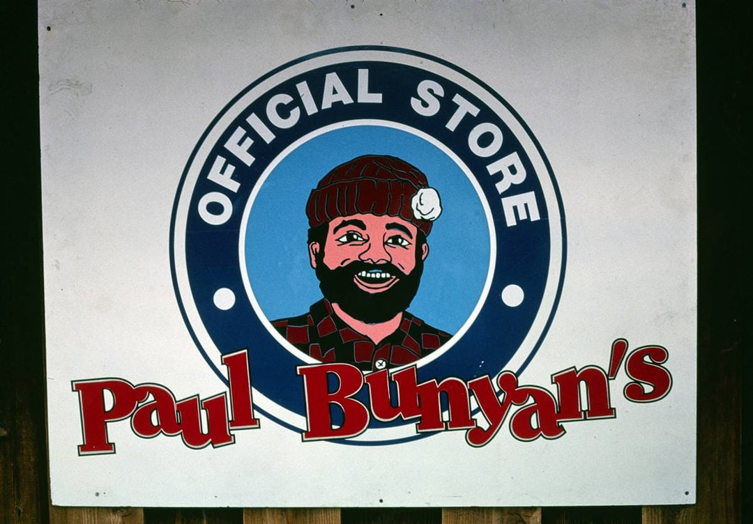 Historic Photo : 2003 Paul Bunyan Store sign, Paul Bunyan Amusement Center, Brainerd, Minnesota | Margolies | Roadside America Collection | Vintage Wall Art :