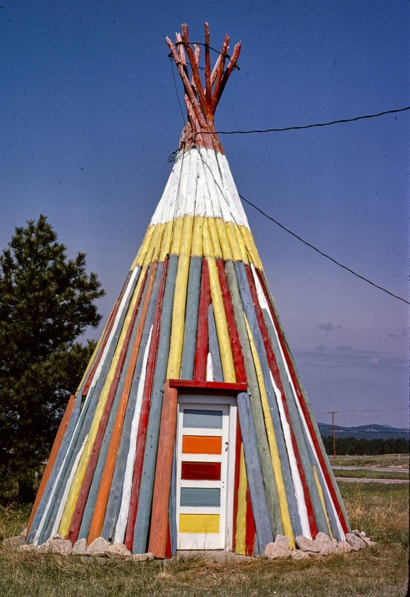 Historic Photo : 1980 Teepee Sitting Bull Crystal Cave, Rapid City, South Dakota | Margolies | Roadside America Collection | Vintage Wall Art :