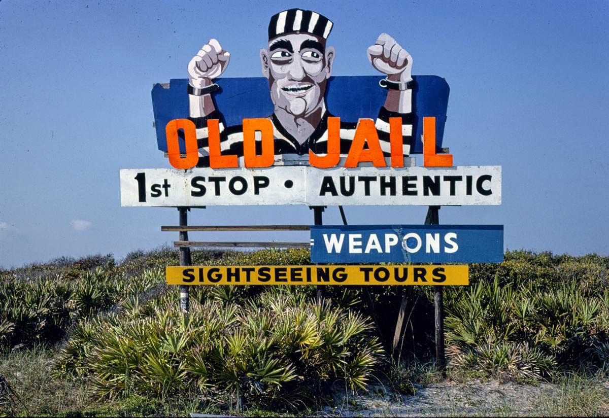 Historic Photo : 1979 Old Jail billboard, St. Augustine, Florida | Margolies | Roadside America Collection | Vintage Wall Art :