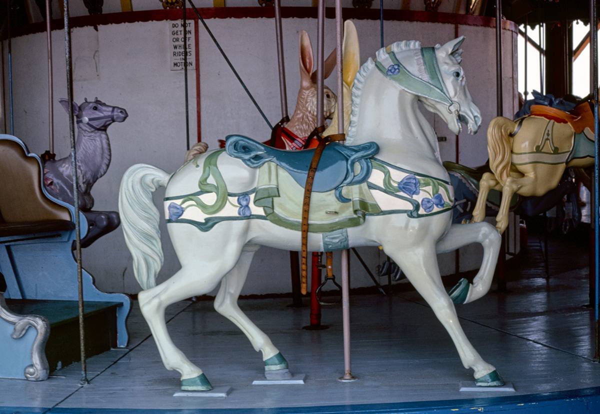 Historic Photo : 1985 Carousel Horse Holiday Playland, Point Pleasant, New Jersey | Margolies | Roadside America Collection | Vintage Wall Art :