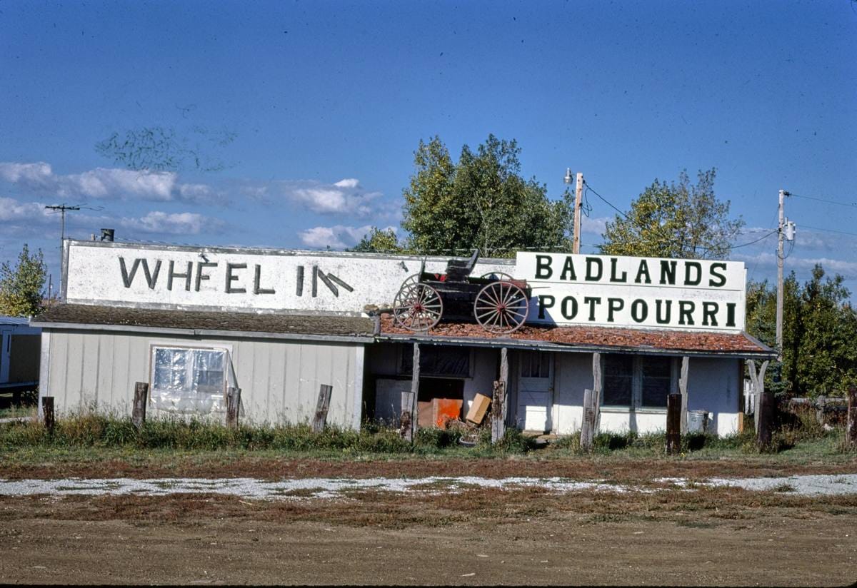 Historic Photo : 1987 Wheel-In Badlands Potpourri, Grassy Butte, North Dakota | Margolies | Roadside America Collection | Vintage Wall Art :