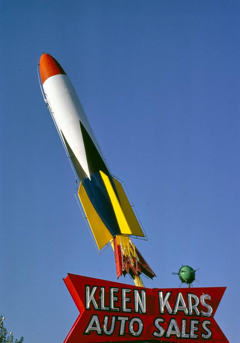 Historic Photo : 1980 Kleen Kars sign, Salt Lake City, Utah | Margolies | Roadside America Collection | Vintage Wall Art :