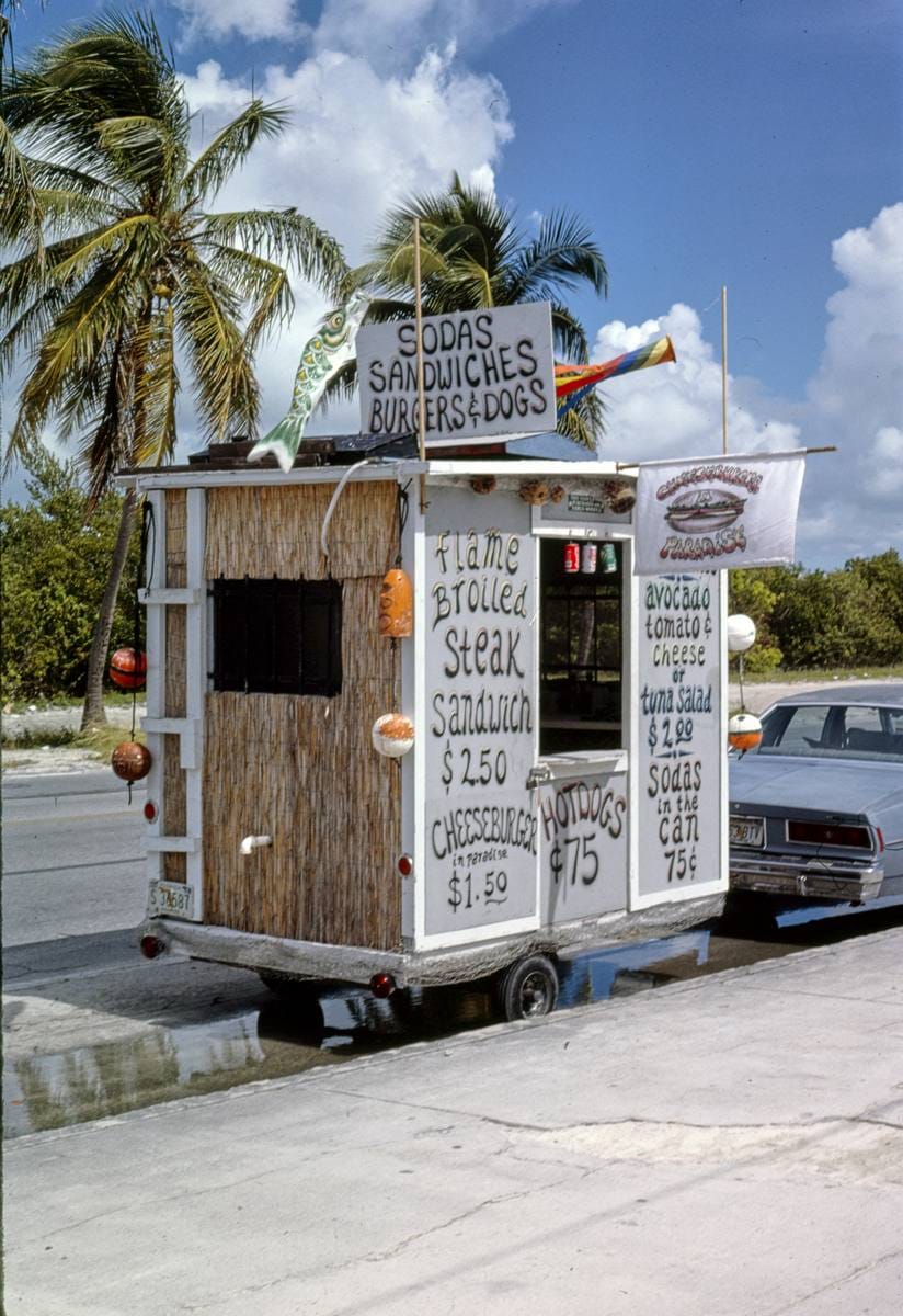 Historic Photo : 1985 Beach food car, Key West, Florida | Margolies | Roadside America Collection | Vintage Wall Art :