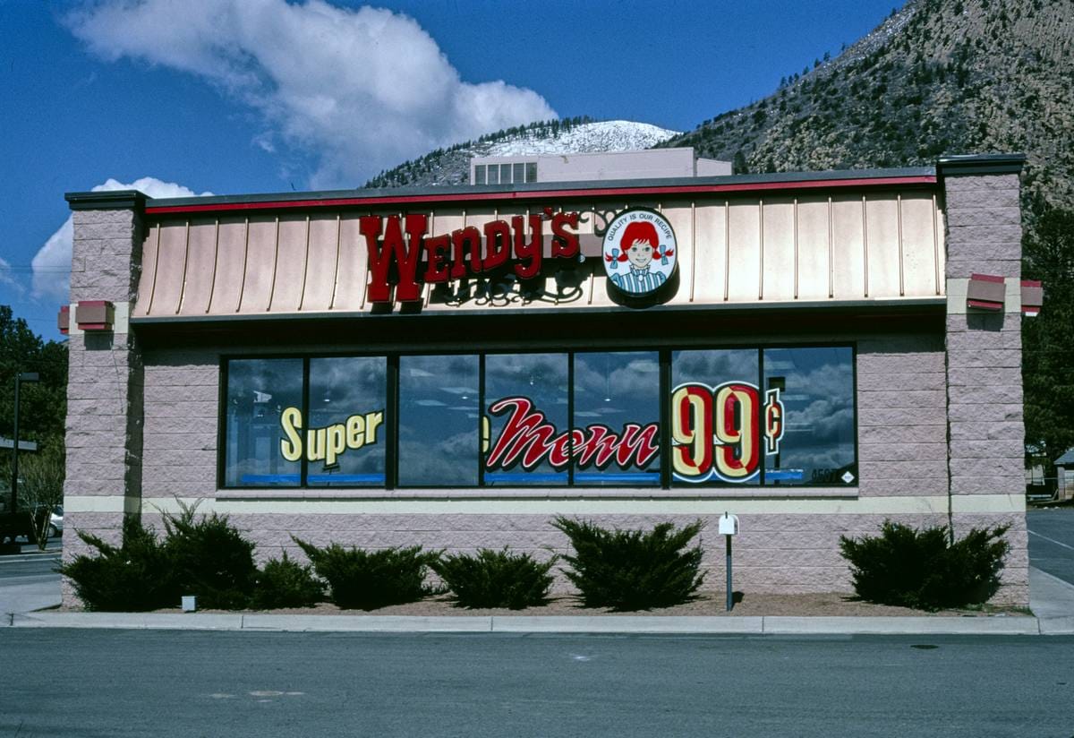 Historic Photo : 2003 Wendy's restaurant, Flagstaff, Arizona | Margolies | Roadside America Collection | Vintage Wall Art :