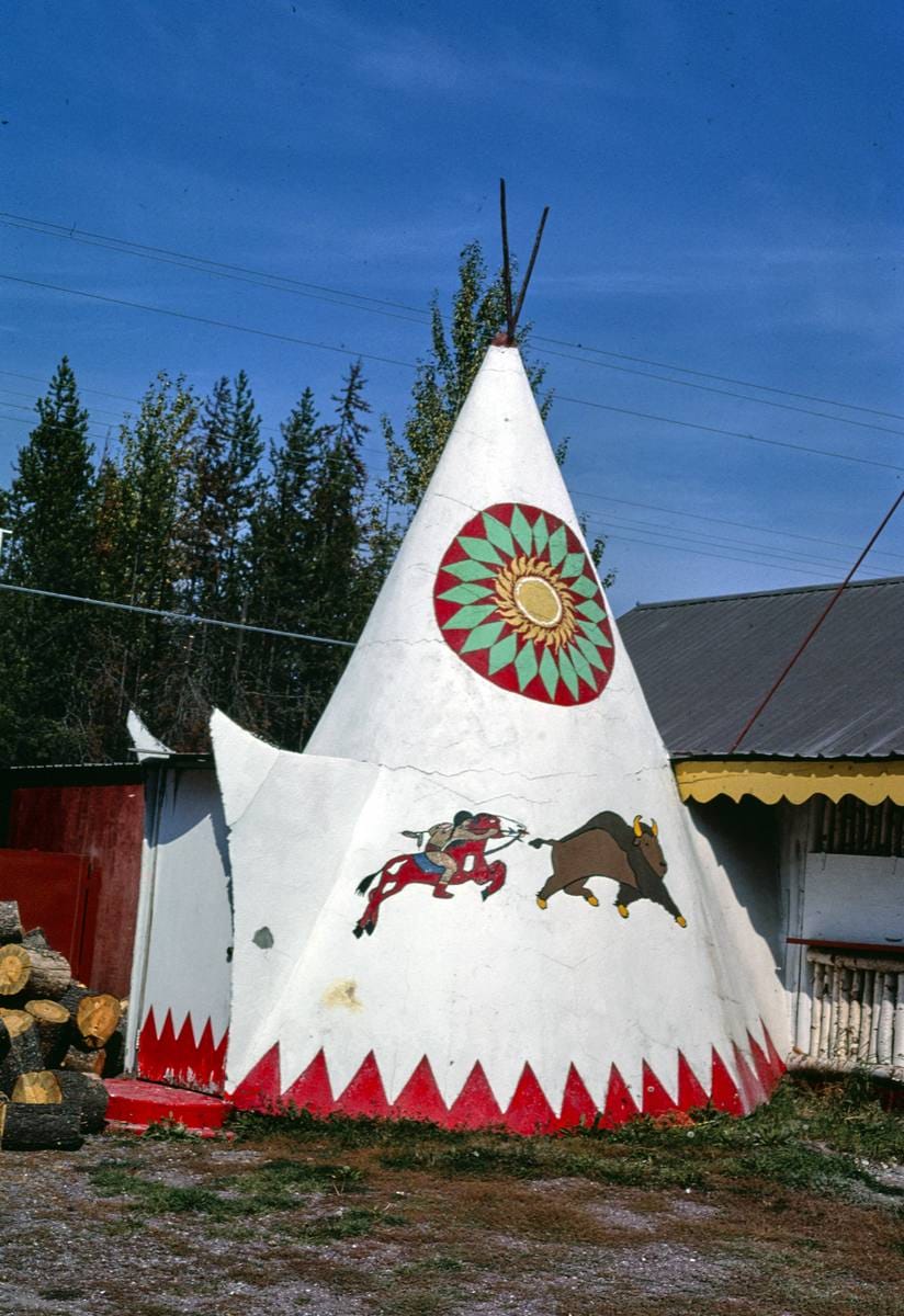 Historic Photo : 1987 Teepee BBQ, Hungry Horse, Montana | Margolies | Roadside America Collection | Vintage Wall Art :