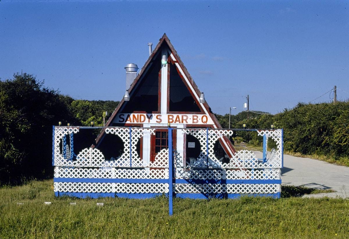 Historic Photo : 1990 Sandy's Bar-B-Q, Crescent Beach, Florida | Margolies | Roadside America Collection | Vintage Wall Art :