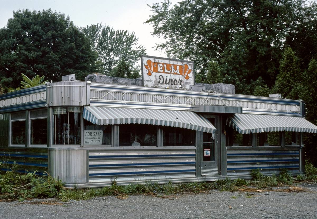 Historic Photo : 1976 Elm Diner, Kingston, New York | Margolies | Roadside America Collection | Vintage Wall Art :
