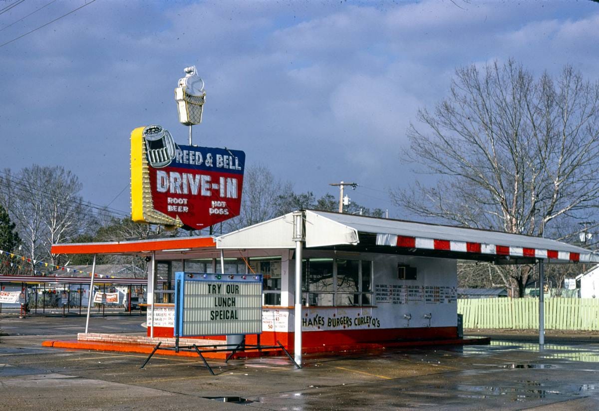 Historic Photo : 1979 Reed & Bell Drive-in, Alexandria, Louisiana | Margolies | Roadside America Collection | Vintage Wall Art :