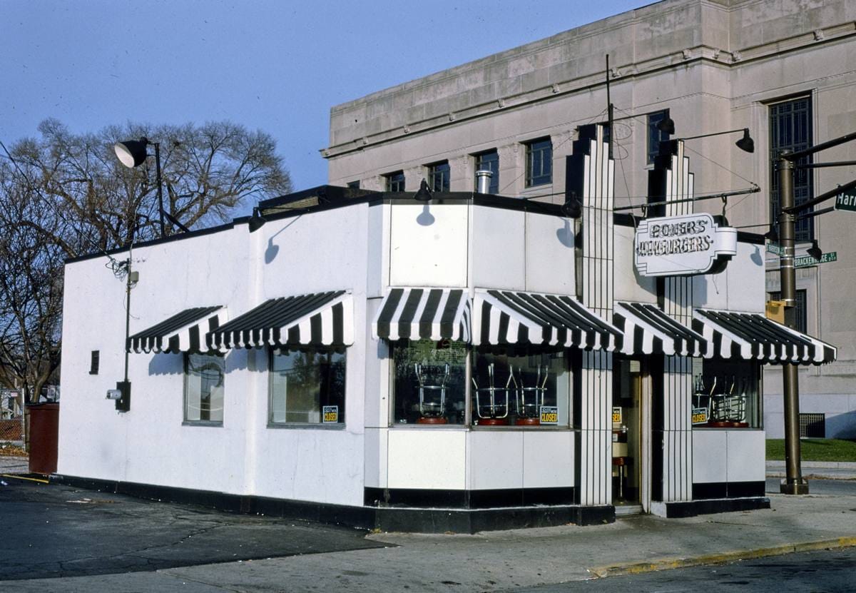 Historic Photo : 1993 Power's Hamburgers, Fort Wayne, Indiana | Margolies | Roadside America Collection | Vintage Wall Art :