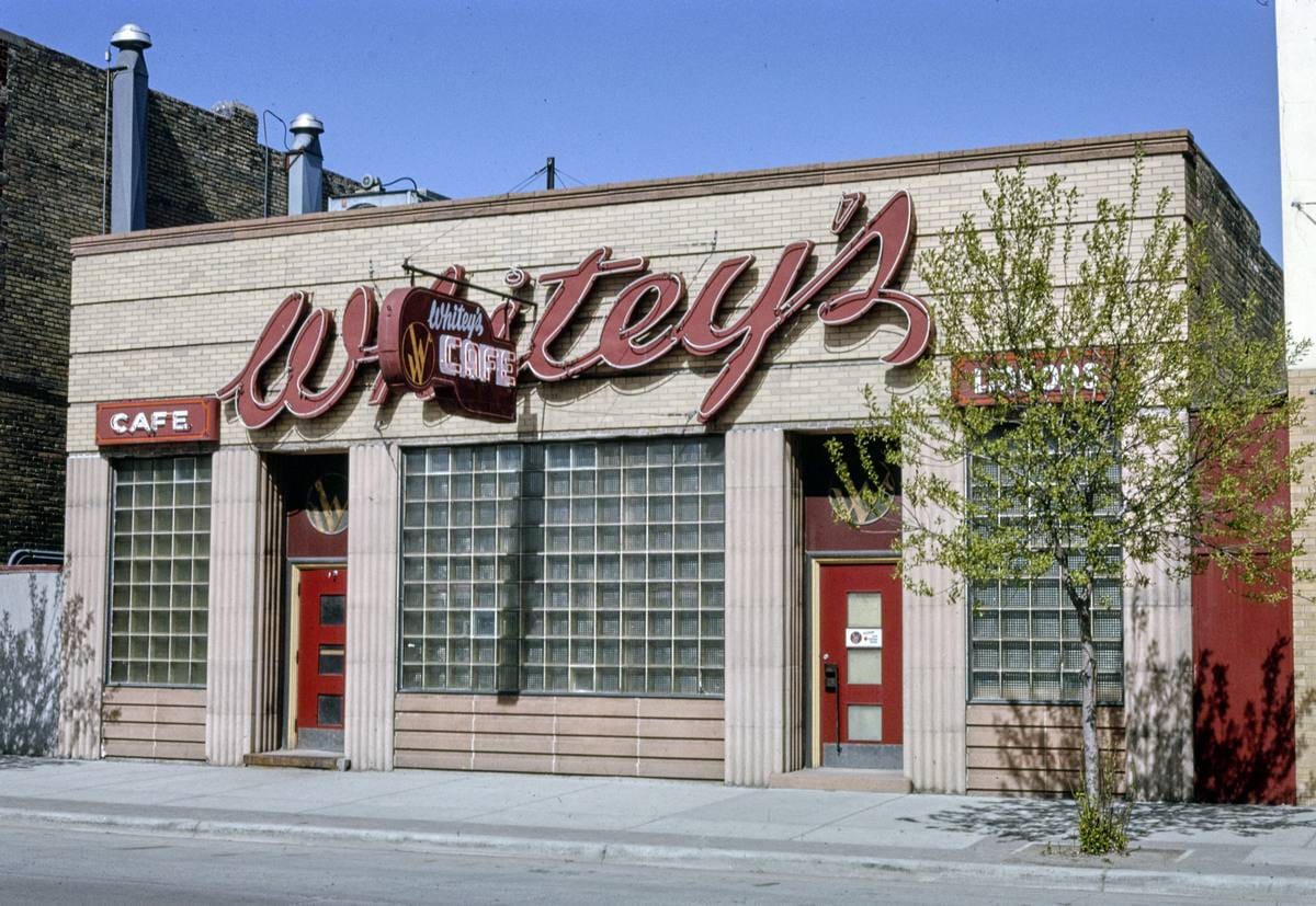 Historic Photo : 1992 Whitey's Cafe, East Grand Forks, Minnesota | Margolies | Roadside America Collection | Vintage Wall Art :