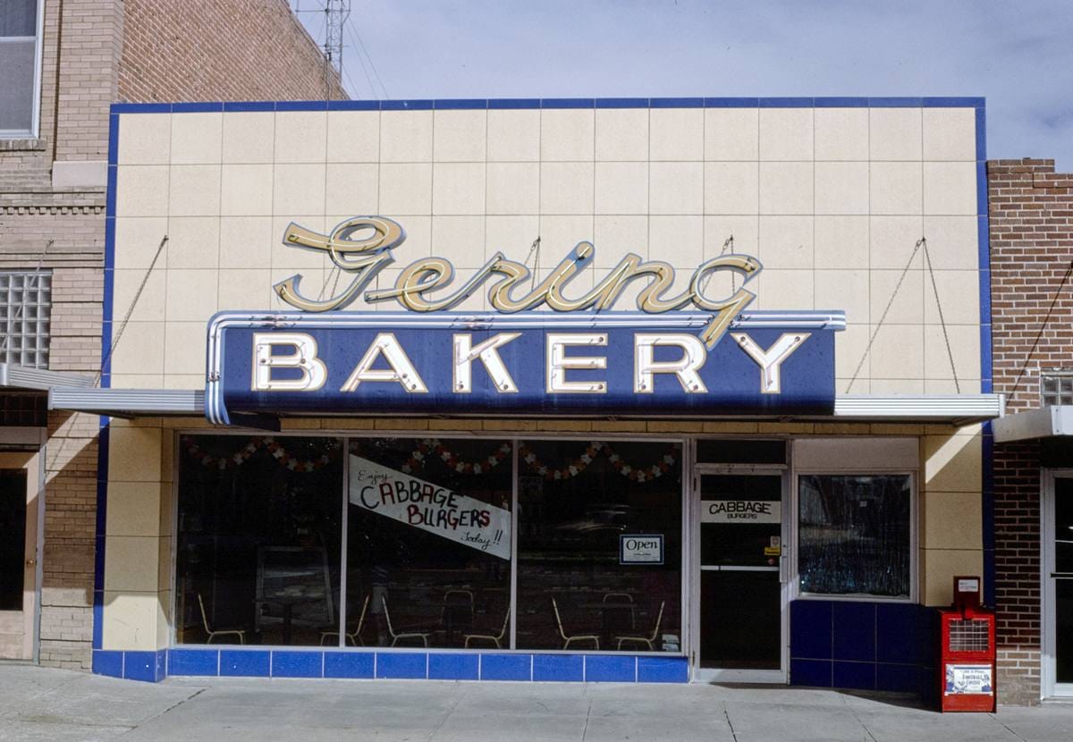 Historic Photo : 1993 Gering Bakery, 10th Street, Gering, Nebraska | Margolies | Roadside America Collection | Vintage Wall Art :