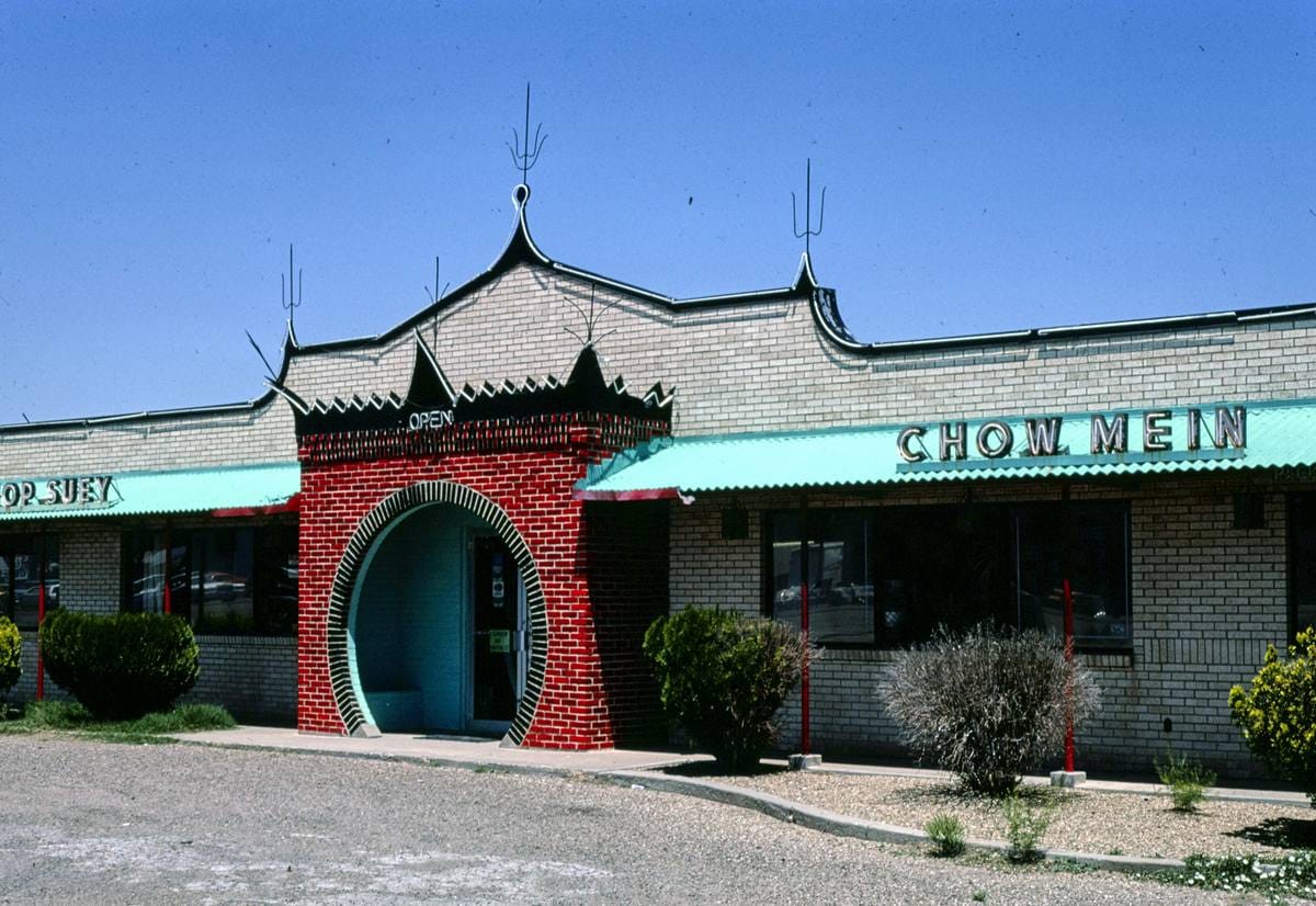Historic Photo : 1982 Ding How Restaurant, Amarillo, Texas | Margolies | Roadside America Collection | Vintage Wall Art :