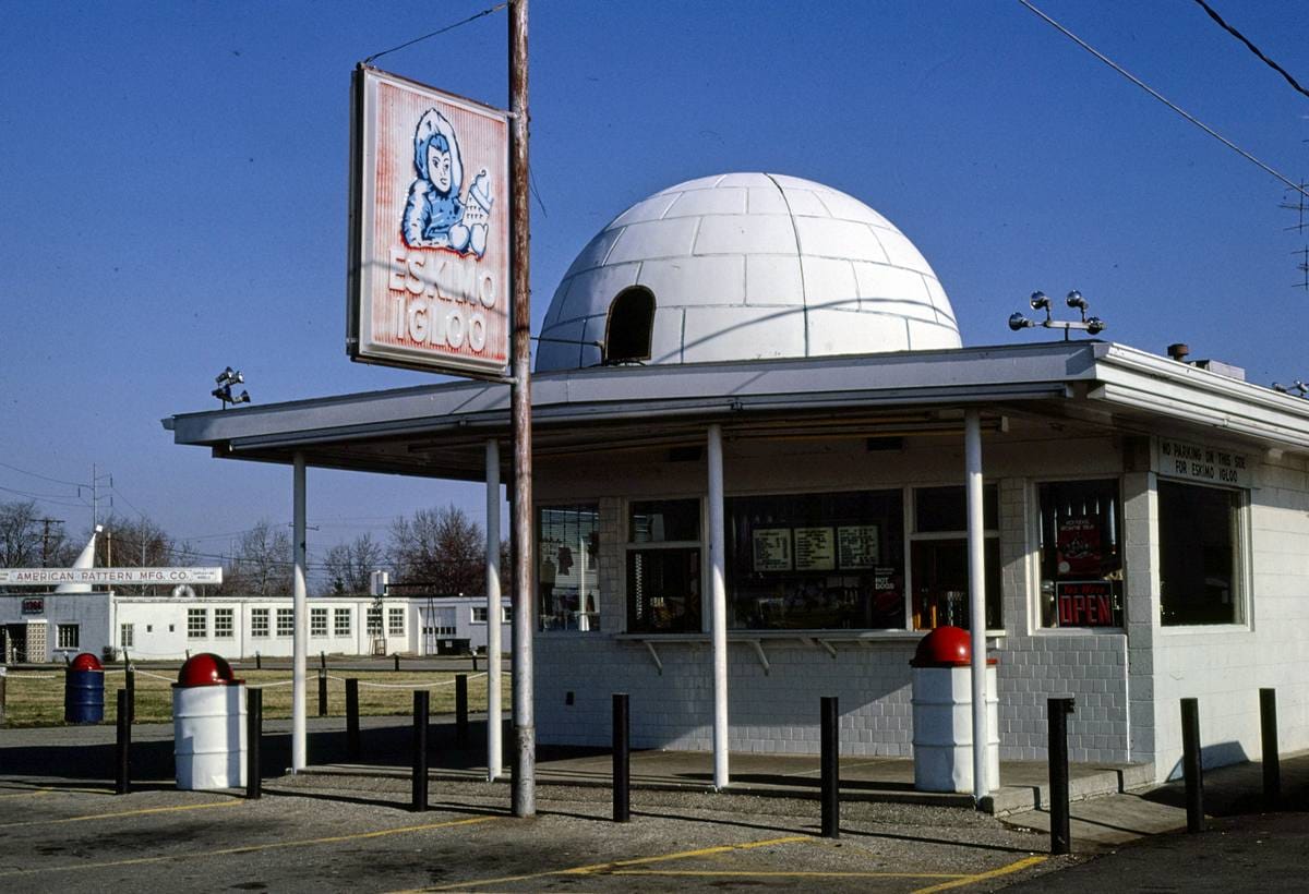 Historic Photo : 1980 Eskimo Igloo Ice Cream, Columbus, Ohio | Margolies | Roadside America Collection | Vintage Wall Art :