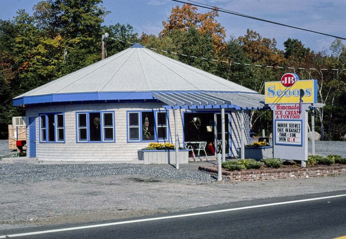 Historic Photo : 1984 J.B. Scoops Ice Cream, Meredith, New Hampshire | Margolies | Roadside America Collection | Vintage Wall Art :