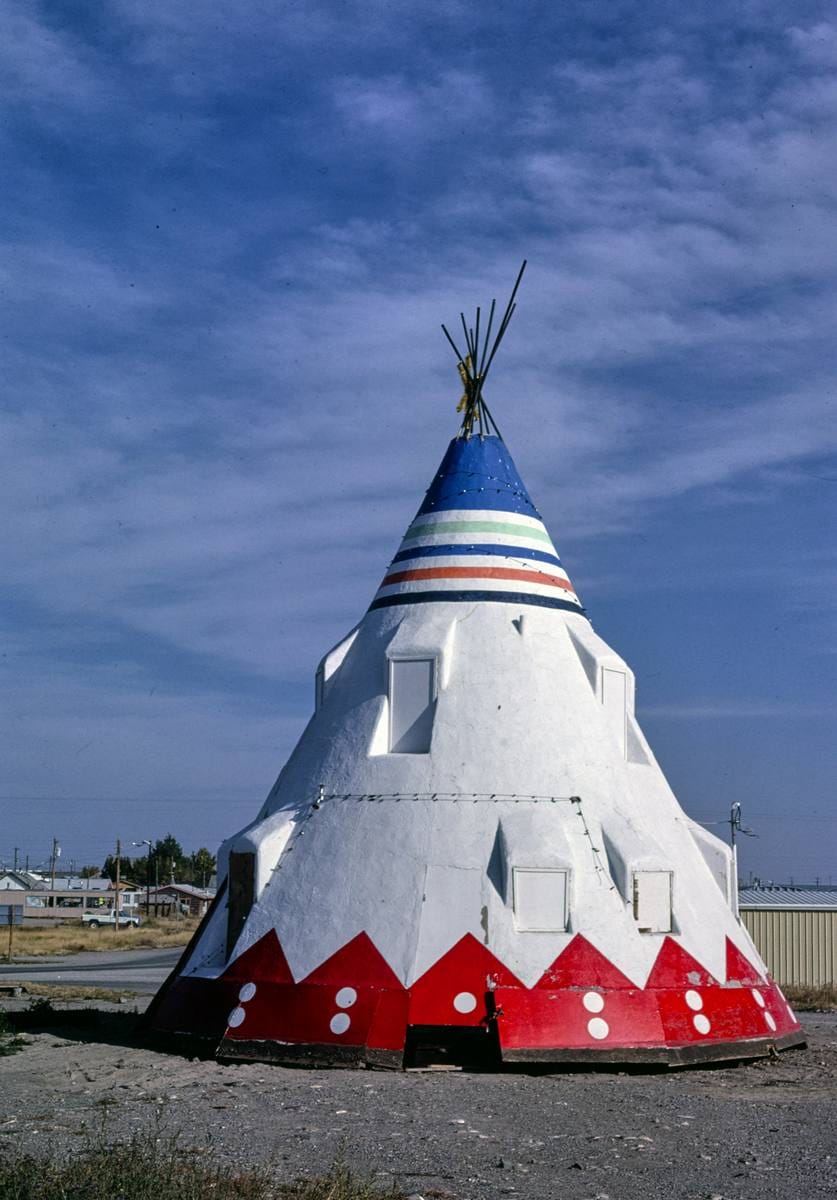 Historic Photo : 1987 Teepee cafe, Browning, Montana | Margolies | Roadside America Collection | Vintage Wall Art :