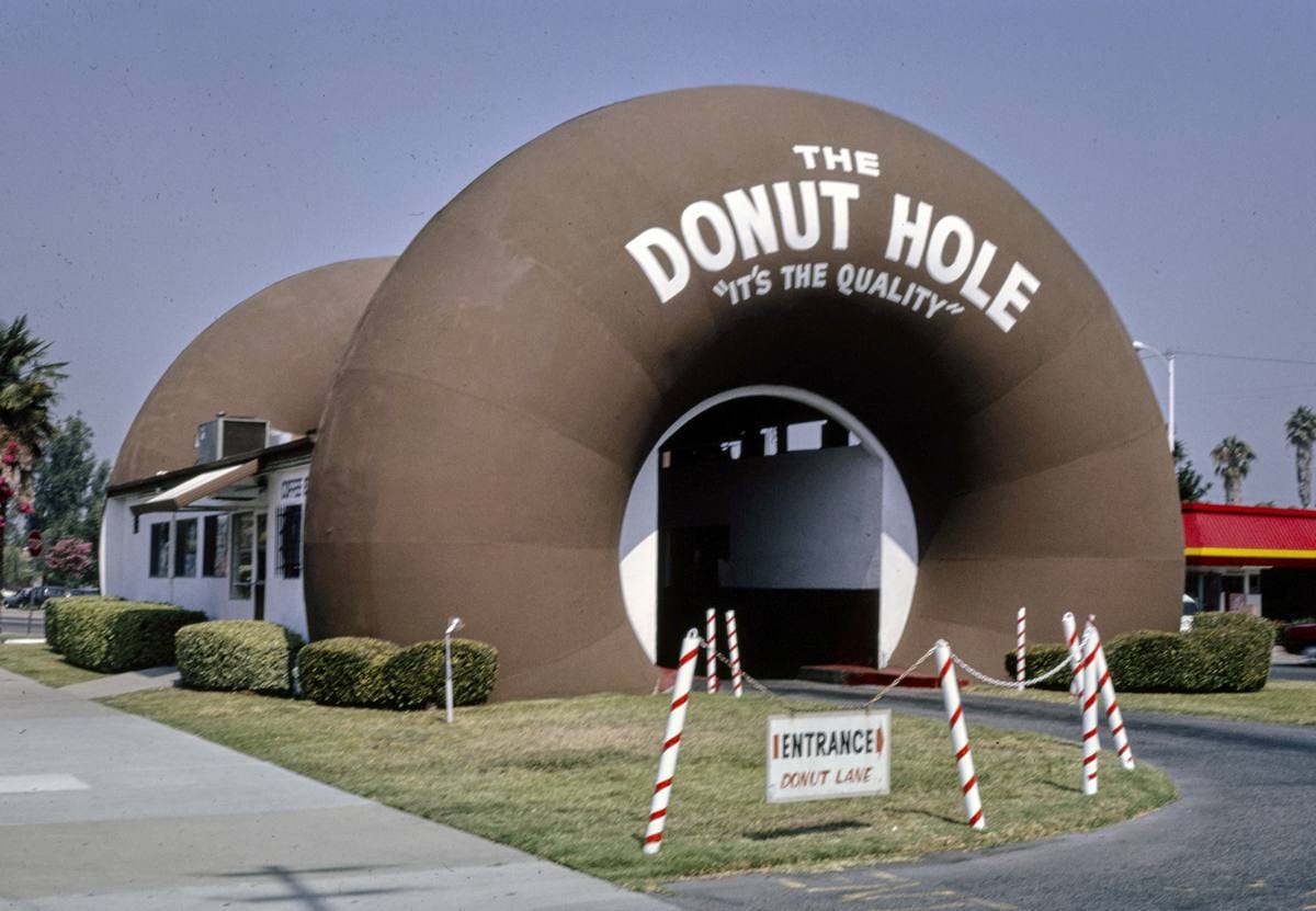 Historic Photo : 1991 The Donut Hole, La Puente, California | Margolies | Roadside America Collection | Vintage Wall Art :