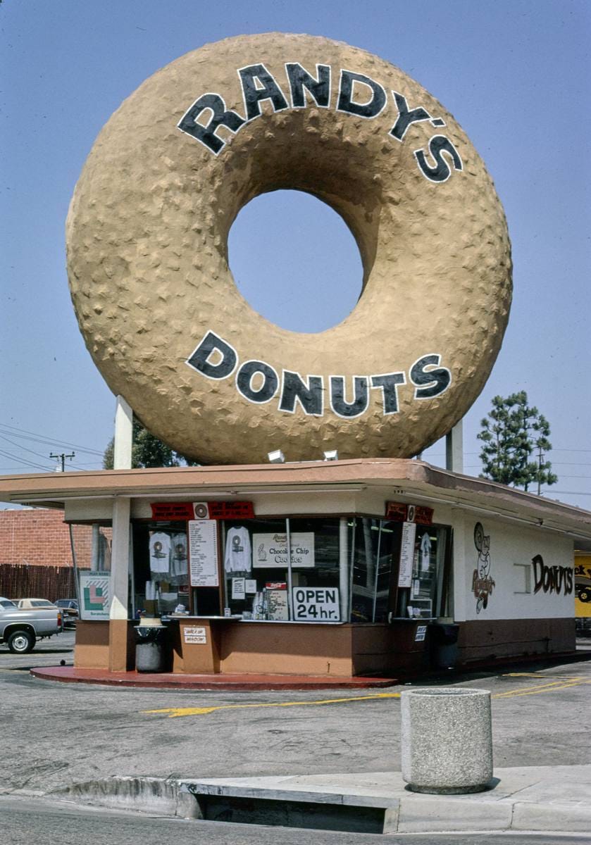 Historic Photo : 1991 Randy's Donuts, Inglewood, California | Margolies | Roadside America Collection | Vintage Wall Art :