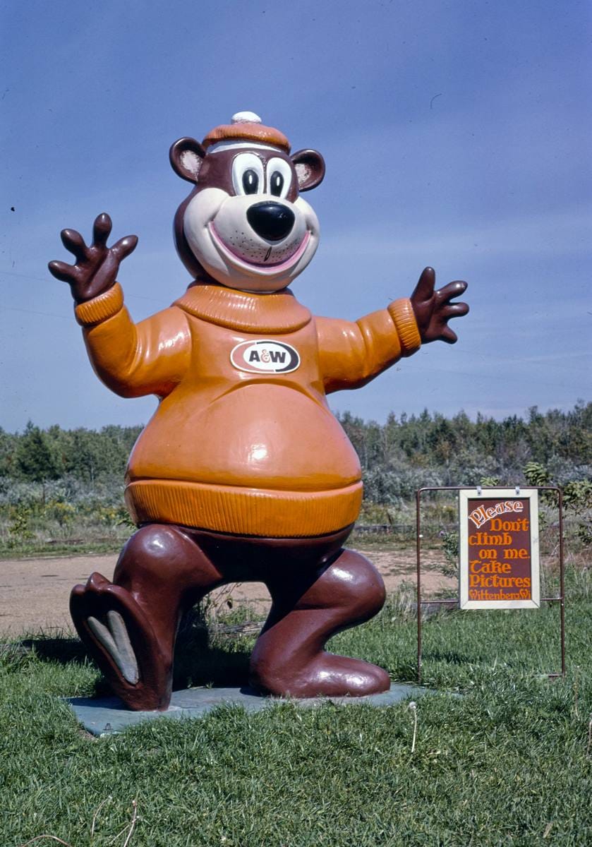 Historic Photo : 1988 A & W Root Beer sign, Wittenberg, Wisconsin | Margolies | Roadside America Collection | Vintage Wall Art :