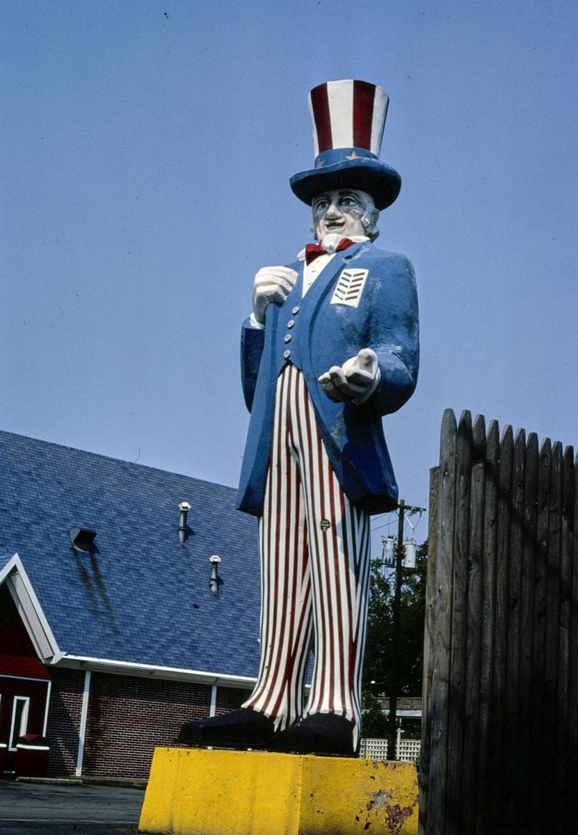 Historic Photo : 1988 Uncle Sam Fast Food symbol, Toledo, Ohio | Margolies | Roadside America Collection | Vintage Wall Art :