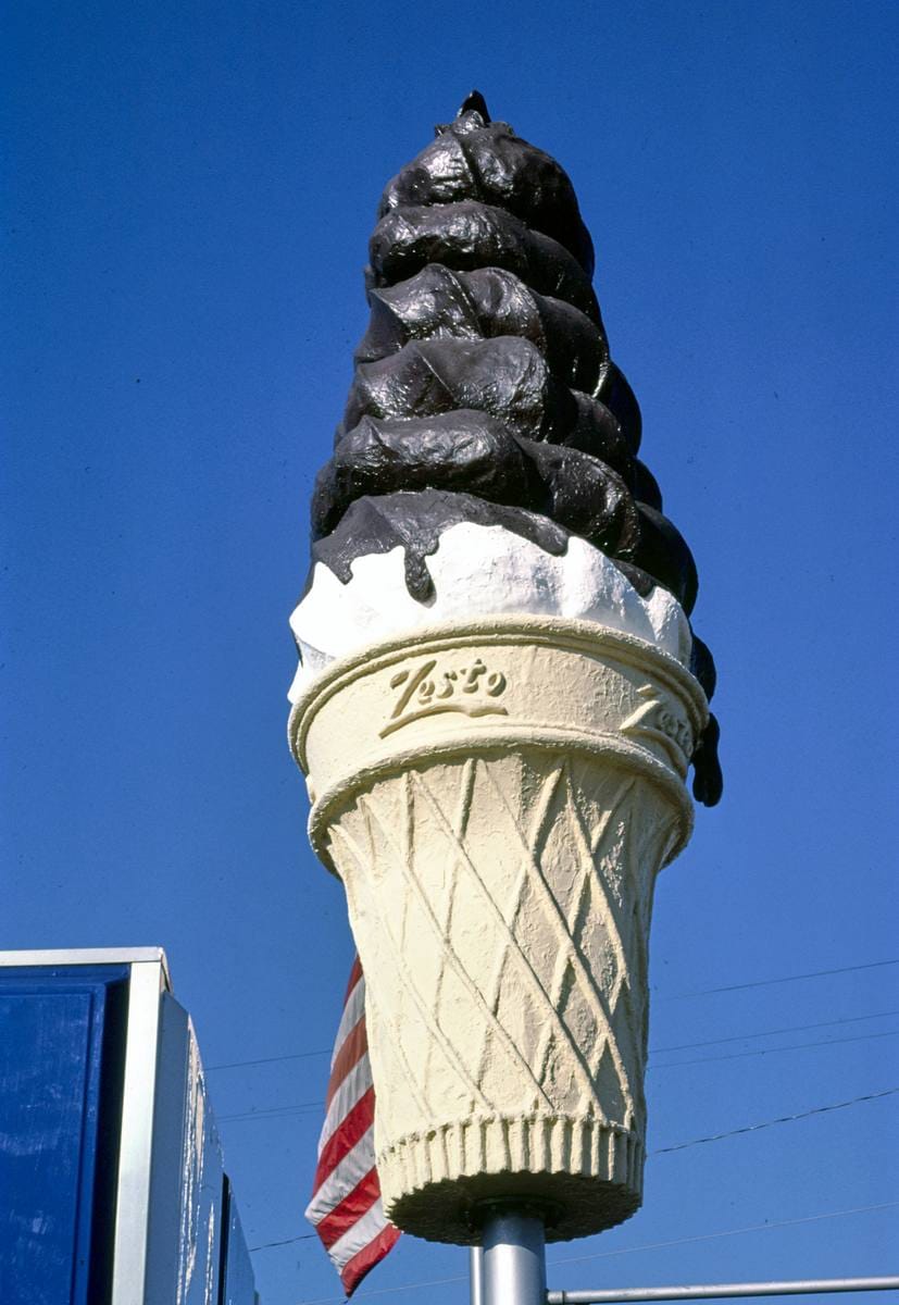 Historic Photo : 1988 Zesto ice cream sign, West Columbia, South Carolina | Margolies | Roadside America Collection | Vintage Wall Art :