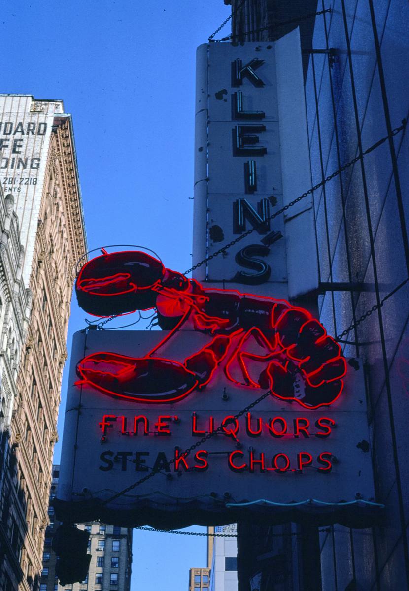 Historic Photo : 1989 Klein's Restaurant sign, Pittsburgh, Pennsylvania | Margolies | Roadside America Collection | Vintage Wall Art :