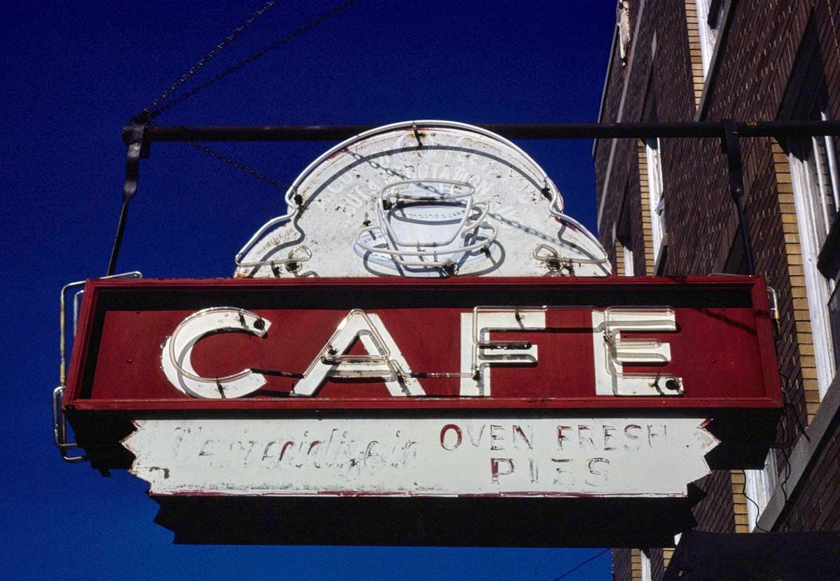 Historic Photo : 1980 Harold's Cafe sign, Springfield, Illinois | Margolies | Roadside America Collection | Vintage Wall Art :
