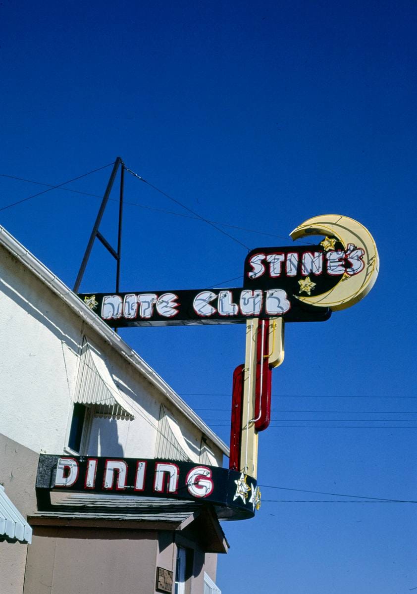Historic Photo : 1987 Stine's Nite Club sign, Malta, Montana | Margolies | Roadside America Collection | Vintage Wall Art :