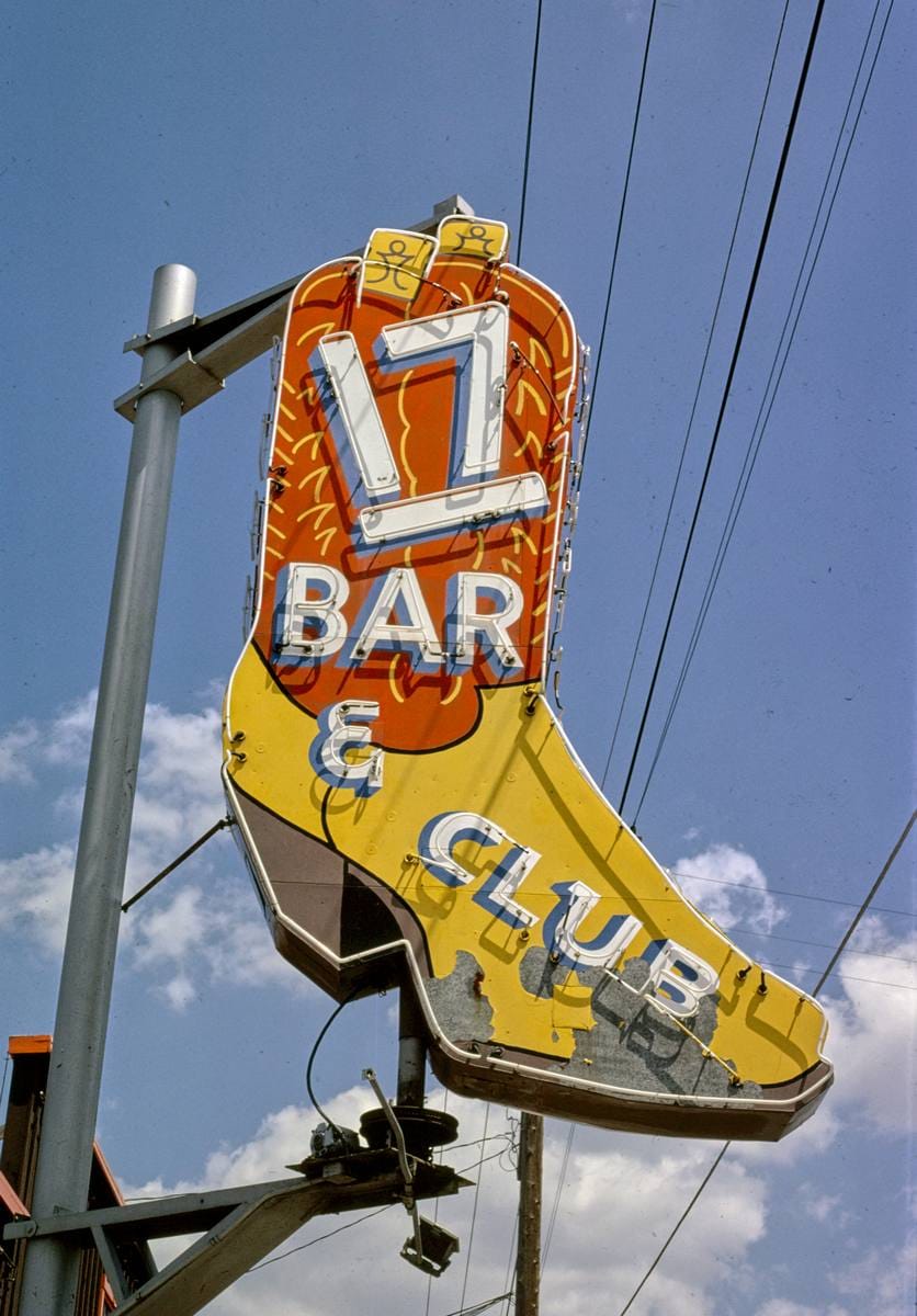 Historic Photo : 1980 17 Bar and Club sign, Billings, Montana | Margolies | Roadside America Collection | Vintage Wall Art :