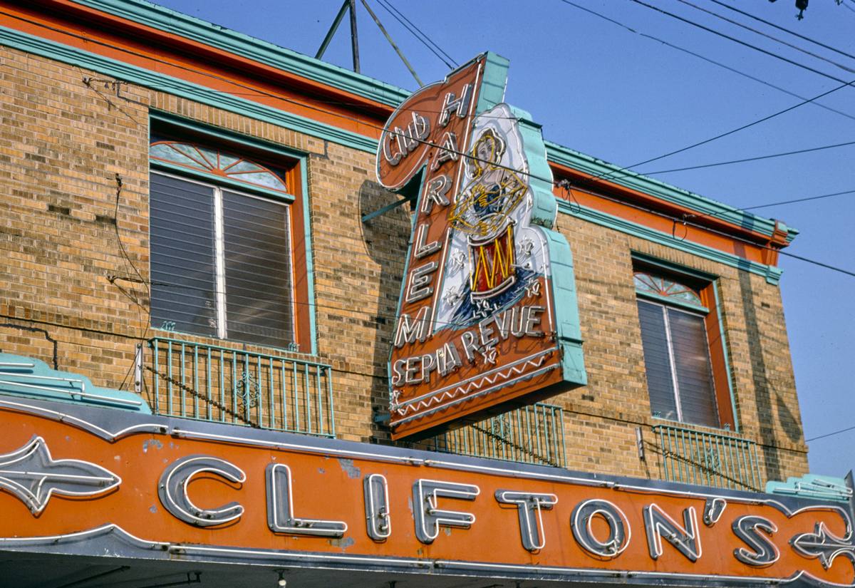 Historic Photo : 1978 Clifton's Club Harlem sign, Atlantic City, New Jersey | Margolies | Roadside America Collection | Vintage Wall Art :