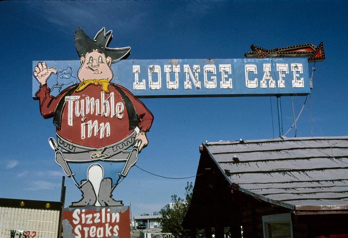 Historic Photo : 2004 Tumble Inn Lounge sign, Powder River, Wyoming | Margolies | Roadside America Collection | Vintage Wall Art :