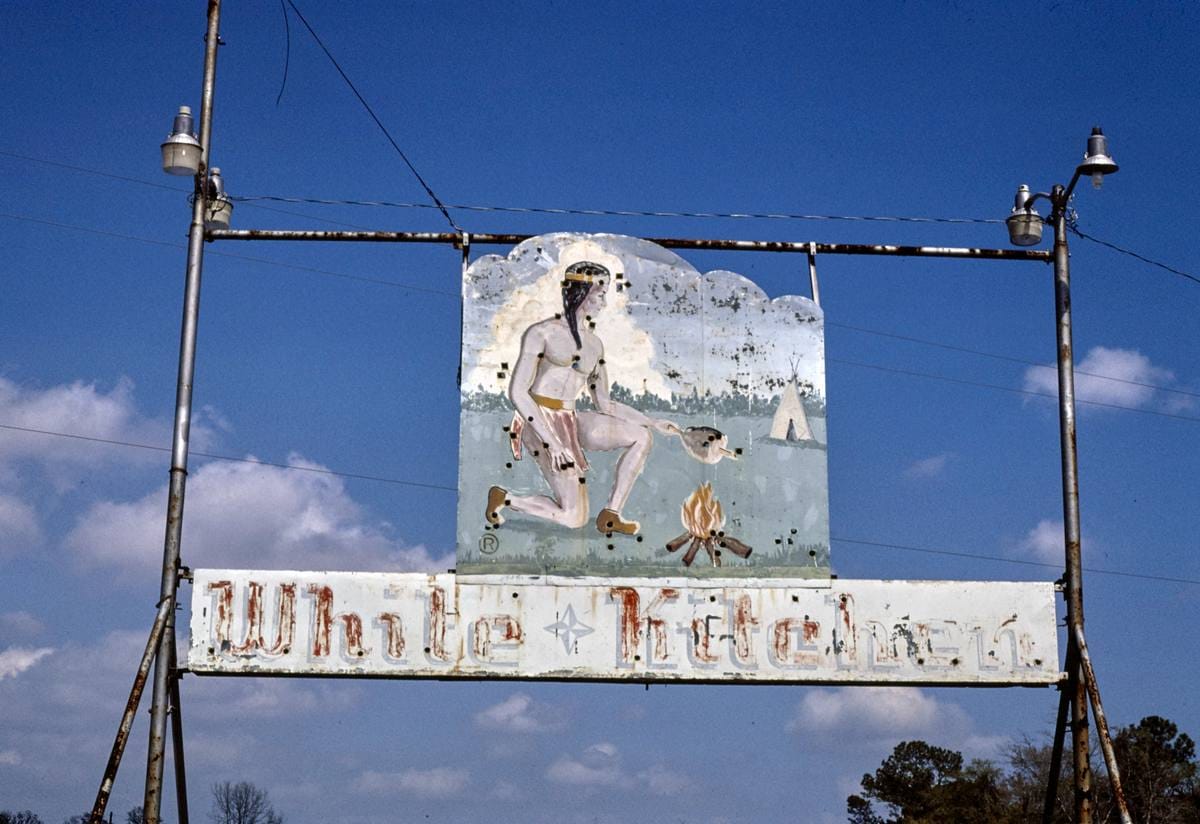 Historic Photo : 1982 White Kitchen sign, Slidell, Louisiana | Margolies | Roadside America Collection | Vintage Wall Art :