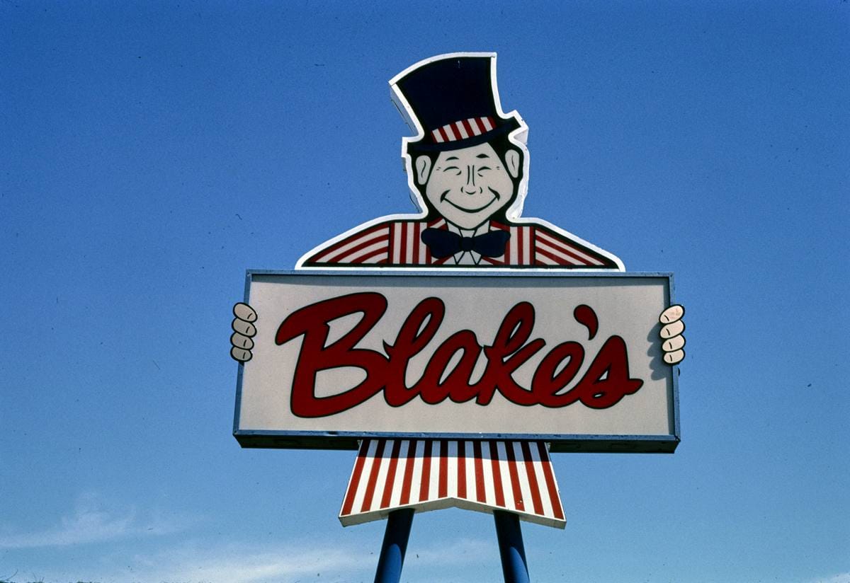 Historic Photo : 2003 Blake's Restaurant sign, Las Cruces, New Mexico | Margolies | Roadside America Collection | Vintage Wall Art :