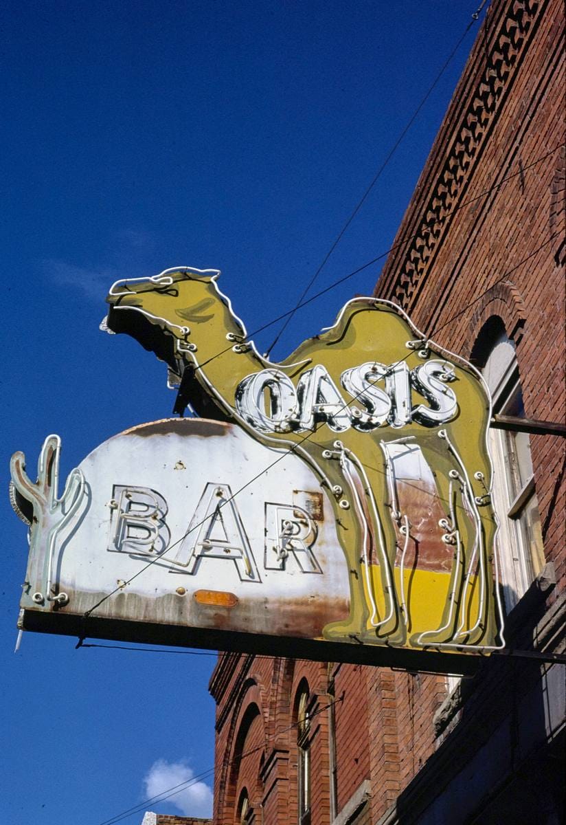 Historic Photo : 1980 Oasis Bar sign, Billings, Montana | Margolies | Roadside America Collection | Vintage Wall Art :
