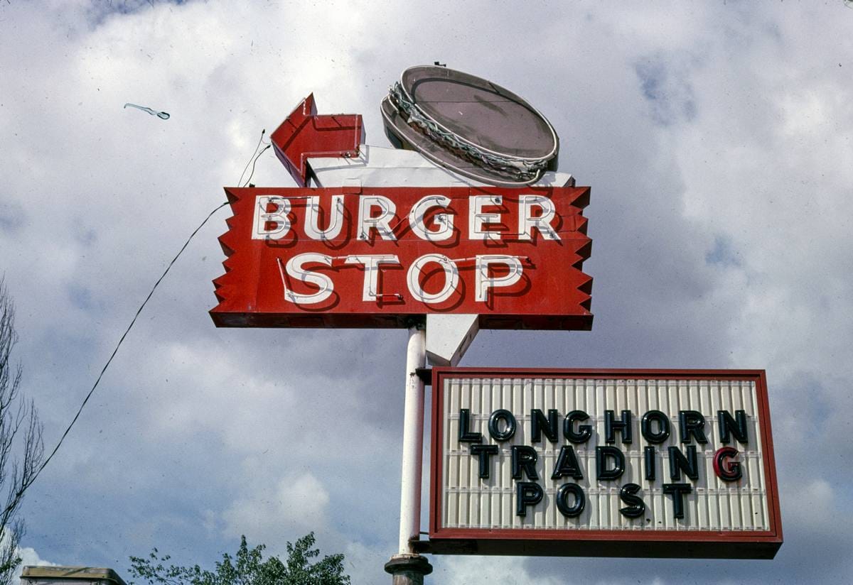 Historic Photo : 2003 Burger Stop sign, Spokane, Washington | Margolies | Roadside America Collection | Vintage Wall Art :
