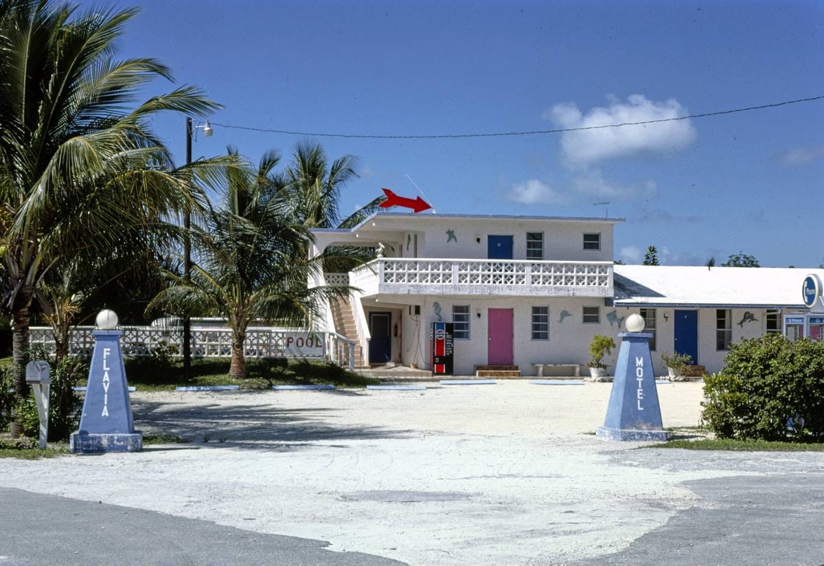 Historic Photo : 1985 Flavia Motel, Grassy Key, Florida | Margolies | Roadside America Collection | Vintage Wall Art :