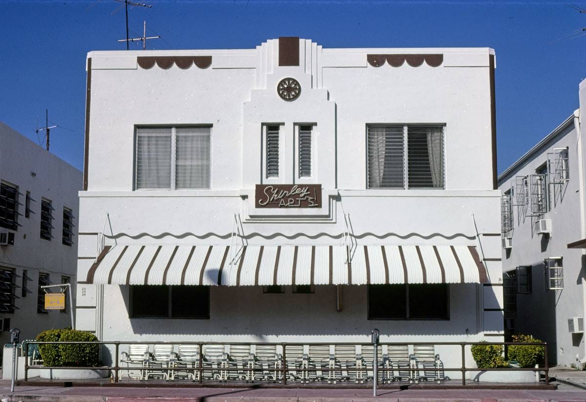 Historic Photo : 1980 Shirley Apartments, Miami Beach, Florida | Margolies | Roadside America Collection | Vintage Wall Art :