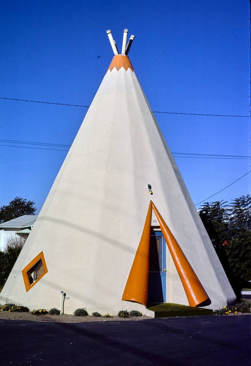 Historic Photo : 1977 Wigwam Village Motel, Rialto, California | Margolies | Roadside America Collection | Vintage Wall Art :