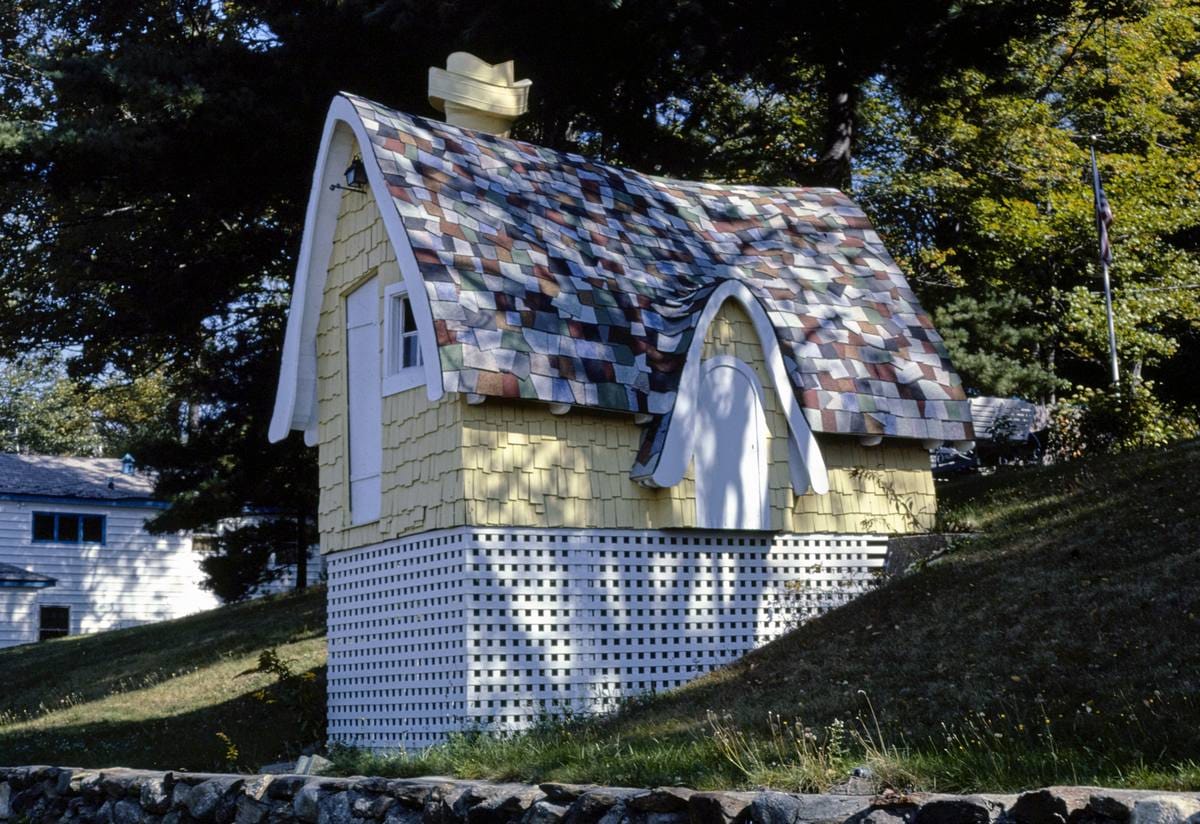 Historic Photo : 1984 Doll House Cottages symbol, Laconia, New Hampshire | Margolies | Roadside America Collection | Vintage Wall Art :