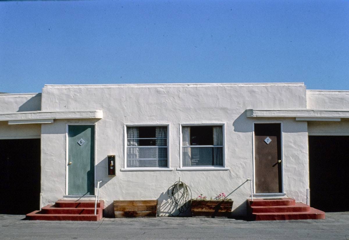 Historic Photo : 1977 Blue Bell Motel, San Luis Obispo, California | Margolies | Roadside America Collection | Vintage Wall Art :