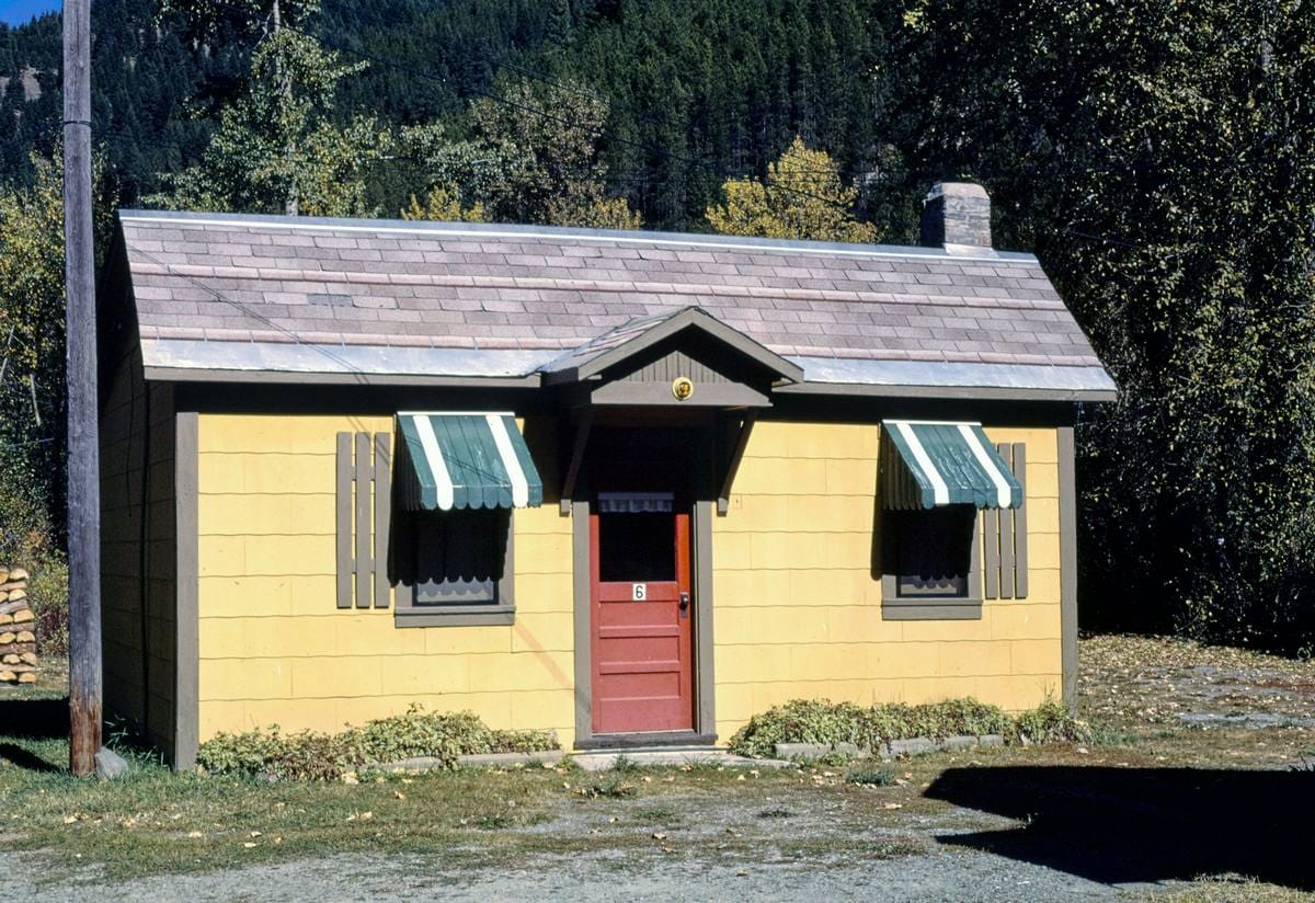 Historic Photo : 1987 D's Motel cabin, Saltese, Montana | Margolies | Roadside America Collection | Vintage Wall Art :