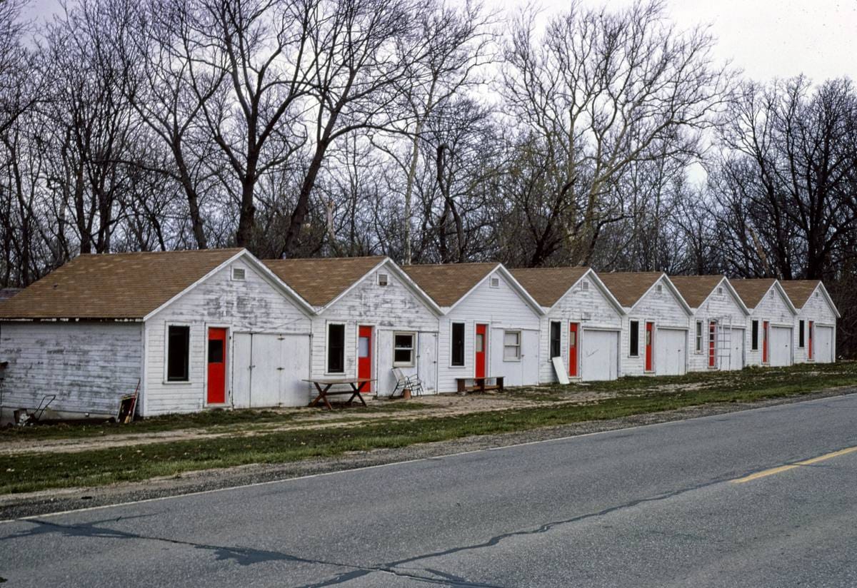 Historic Photo : 1977 Modern cabins, north of Ottawa, Ottawa, Kansas | Margolies | Roadside America Collection | Vintage Wall Art :