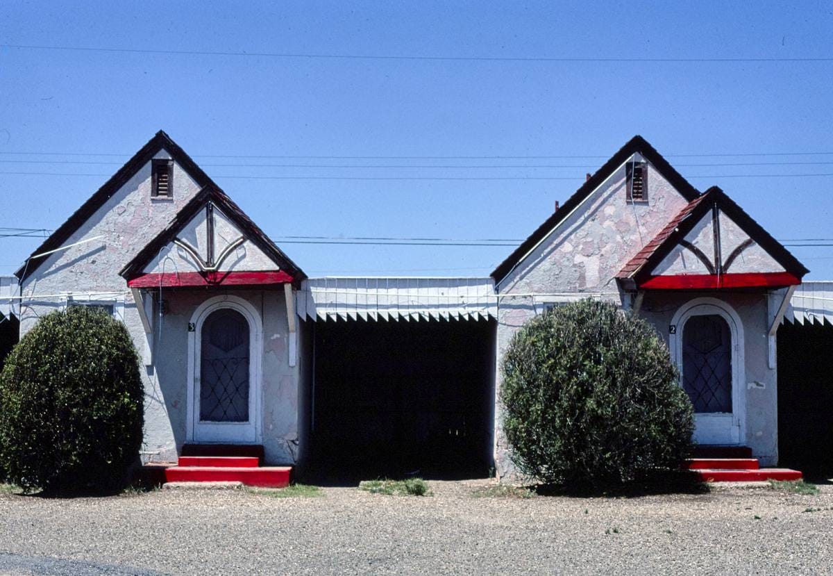 Historic Photo : 1982 English Motel, Amarillo, Texas | Margolies | Roadside America Collection | Vintage Wall Art :