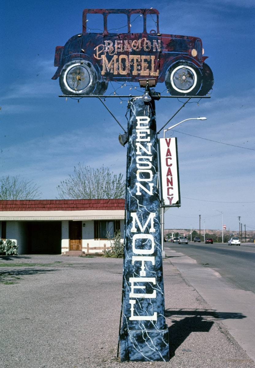 Historic Photo : 2003 Benson Motel sign, Benson, Arizona | Margolies | Roadside America Collection | Vintage Wall Art :