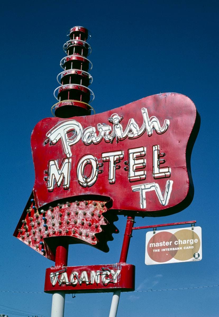 Historic Photo : 2004 Parish Motel sign, Burley, Idaho | Margolies | Roadside America Collection | Vintage Wall Art :