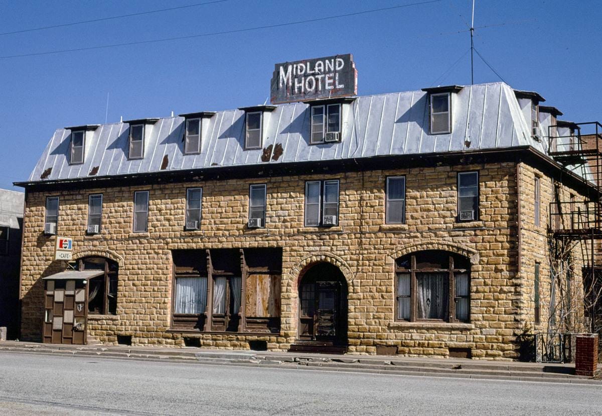 Historic Photo : 1996 Midland Hotel, Wilson, Kansas | Margolies | Roadside America Collection | Vintage Wall Art :