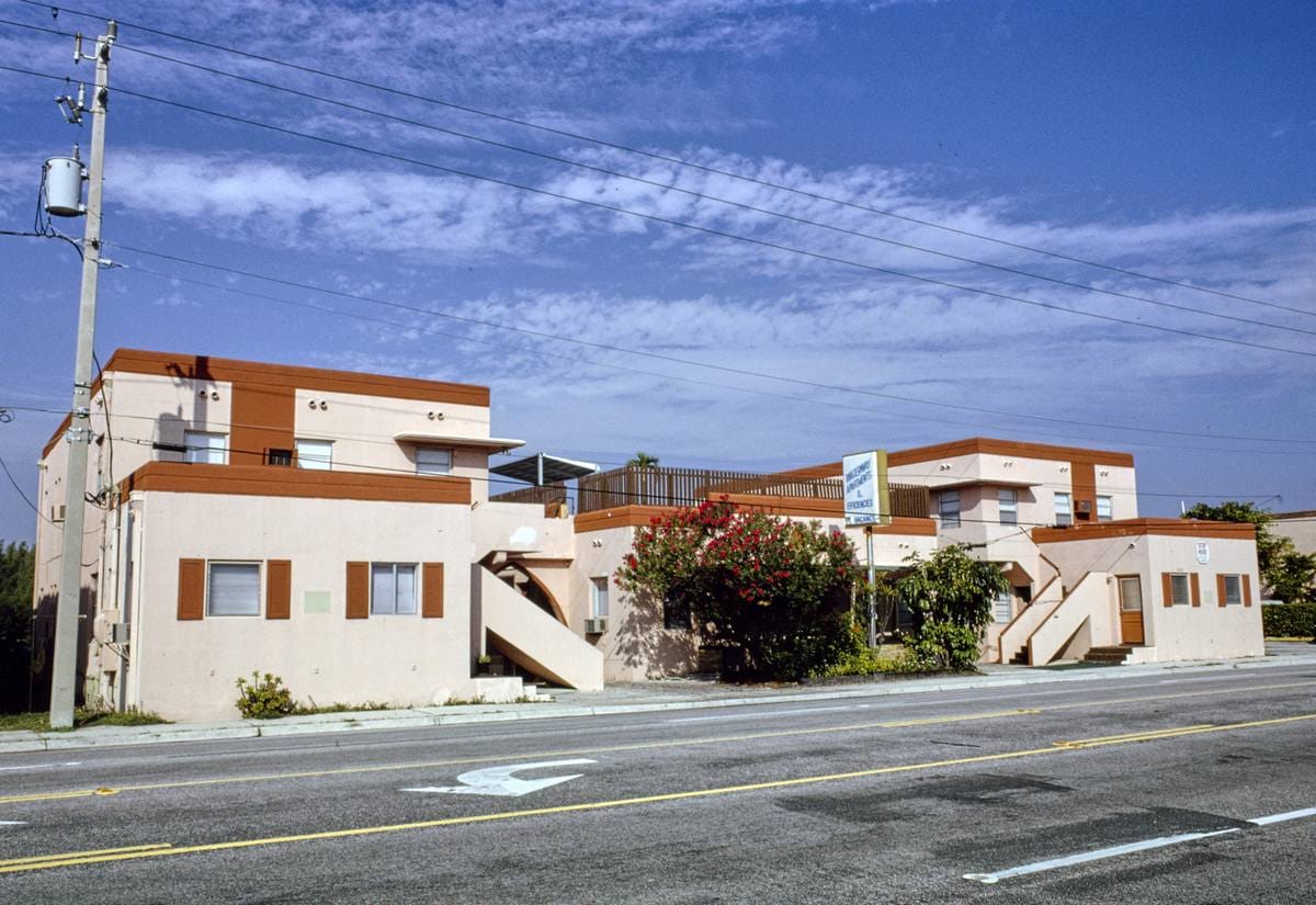 Historic Photo : 1990 Waterway Apartments, Hollywood Beach, Florida | Margolies | Roadside America Collection | Vintage Wall Art :