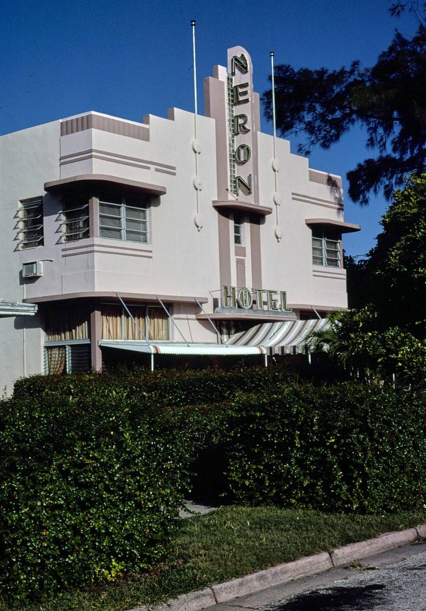 Historic Photo : 1980 Neron Hotel, Miami Beach, Florida | Margolies | Roadside America Collection | Vintage Wall Art :