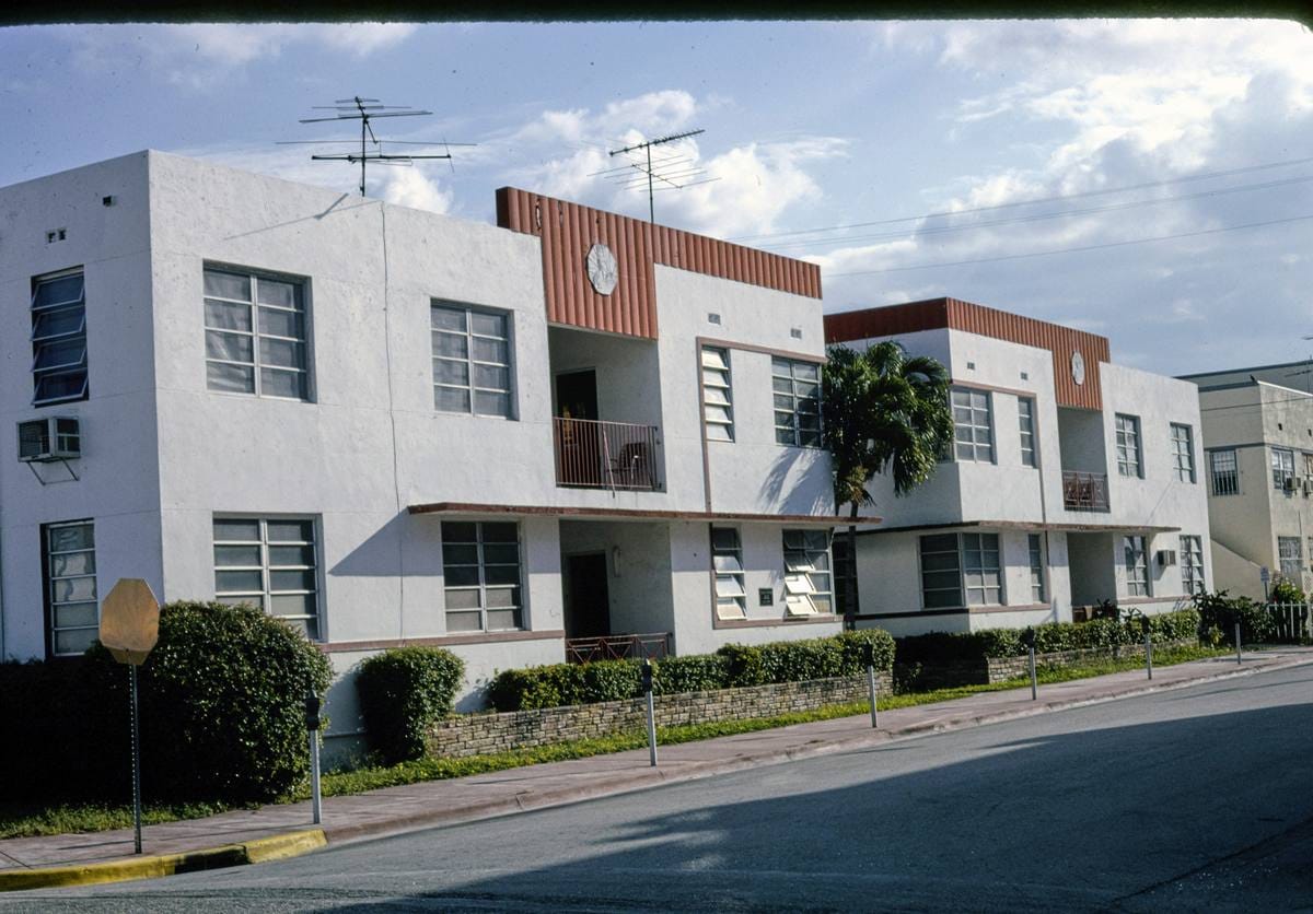 Historic Photo : 1990 Apartments, Miami Beach, Florida | Margolies | Roadside America Collection | Vintage Wall Art :