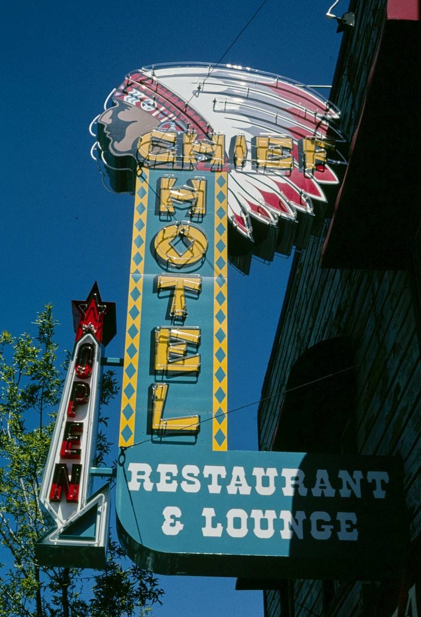 Historic Photo : 2004 Chief Hotel sign, Cascade, Idaho | Margolies | Roadside America Collection | Vintage Wall Art :