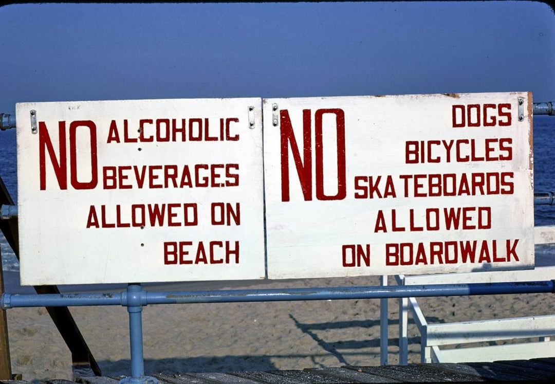 Historic Photo : 1978 Beach rules, Asbury Park, New Jersey | Margolies | Roadside America Collection | Vintage Wall Art :